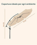 Garten-Sonnenschirm 300 cm mit seitlichem Mast, Kurbel und wasserfestem Stoff EAN 8023755051617