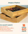 Avilia Organizer zur Aufbewahrung von Kaffeekapseln/-pads aus Bambus mit 2 vielseitig nutzbaren, platzsparenden Schubladen EAN 8056819052695