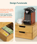 Avilia Organizer zur Aufbewahrung von Kaffeekapseln/-pads aus Bambus mit 2 vielseitig nutzbaren, platzsparenden Schubladen EAN 8056819052695
