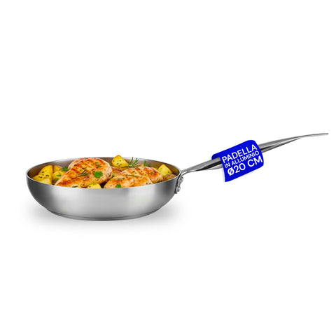 Hohe Aluminium-Schmorpfanne mit Edelstahlgriff – Verschiedene Größen