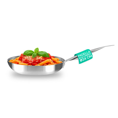 Bratpfanne 24 cm aus 100 % recyceltem Aluminium mit Induktionsboden