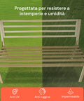 Sitzbank Montecarlo in Taubengrau aus lackiertem Stahl mit modernem Design