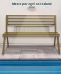 Sitzbank Montecarlo in Taubengrau aus lackiertem Stahl mit modernem Design