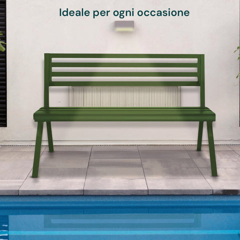 Grüne Montecarlo-Bank aus lackiertem Stahl mit modernem Design
