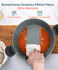 Antihaft-Topf aus Aluminium mit Siebeinsatz, 22 cm, 5 l