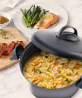 Antihaft-Topf aus Aluminium mit Siebeinsatz, 22 cm, 5 l