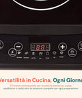 Wintem Induktionskochplatte für vielseitiges Kochen im Alltag, 8 voreingestellte Funktionen: Anbraten, Grillen, Suppe, Kochen, digitales Display