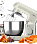 Wintem Küchenmaschine im Komplettset mit Knethaken, Schneebesen, Rührbesen, inklusive MixPro-Rezeptbuch und professionellem Zubehör