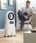 Wintem Ventilator-Luftkühler Hurricane 110 W, Anionenfunktion, 8-Stunden-Timer, 360°-Luftstrom mit 3,5-l-Wassertank, LED-Display und Fernbedienung  Ean-8052286431735