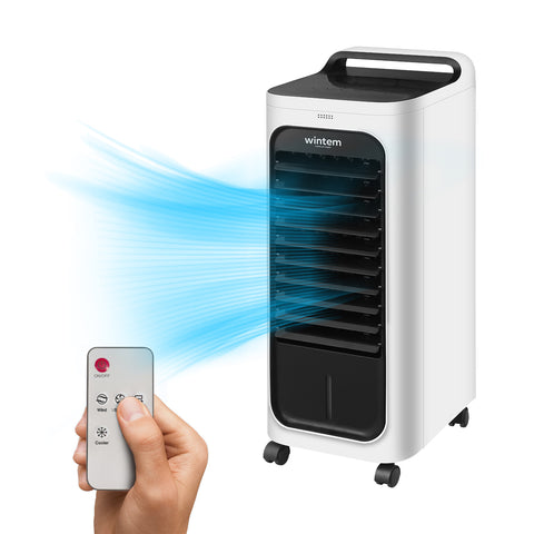 Tragbarer Verdunstungskühler, 80 W, mit 7-l-Timer, Fernbedienung und LED-Display