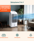 Luftkühler 80 W Confflusso, 300 m³/h Luftstrom, 3 Geschwindigkeitsstufen und 4-l-Wasser- und Eistank