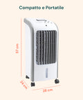 Luftkühler 80 W Confflusso, 300 m³/h Luftstrom, 3 Geschwindigkeitsstufen und 4-l-Wasser- und Eistank