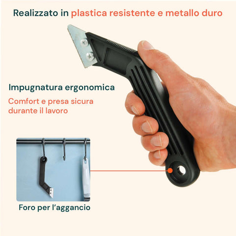 Fugenkratzer mit abgewinkeltem Kopf und ergonomischem Griff