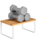 Avilia Set mit 2 Bambusablagen, Metallgestell in Holzoptik, modernes Design, platzsparend und vielseitig einsetzbar, EAN 8056819050103