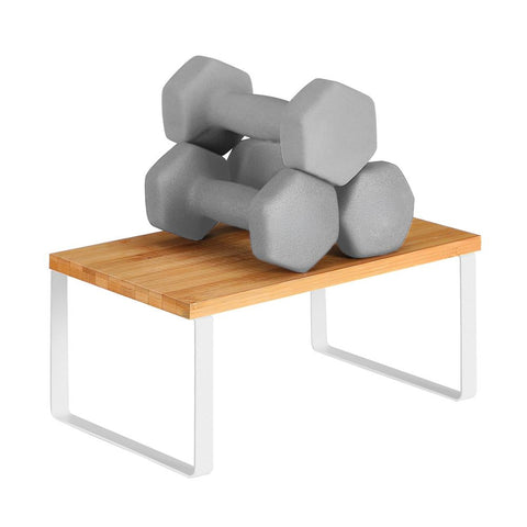 Avilia Set mit 2 Bambusablagen, Metallgestell in Holzoptik, modernes Design, platzsparend und vielseitig einsetzbar, EAN 8056819050103