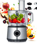 Multifunktionale Küchenmaschine Food Processor 600 W, Behälter 1,25 l, mit Klingen und Scheiben aus Stahl, EAN-7426896418652
