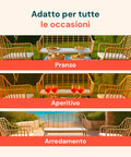 Cebu-Lounge-Set mit Glastisch, Sofa und 2 Polyrattan-Sesseln