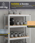 Modulares Regal mit Metallkonstruktion und 4-5 stabilen MDF-Böden