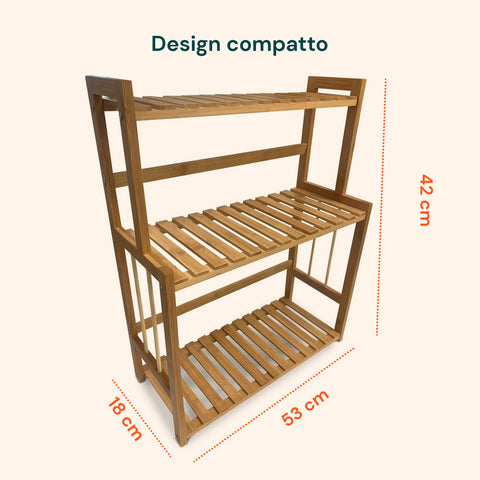Kompaktes Design mit den Maßen 42x18x53cm, perfekt für kleine Räume und ungenutzte Ecken, optimiert die Ordnung, ohne viel Platz einzunehmen