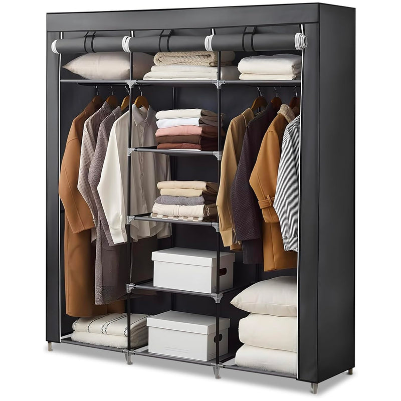 Avilia Stoffschrank-Regal aus TNT mit 9 verstellbaren Ablagen, vielseitig einsetzbares, platzsparendes Design für Kleidung und Schuhe, EAN 8056819052541