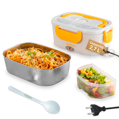Hotbox elektrische Lunchbox zum Erwärmen von Speisen, 65W, mit Edelstahlbehältern