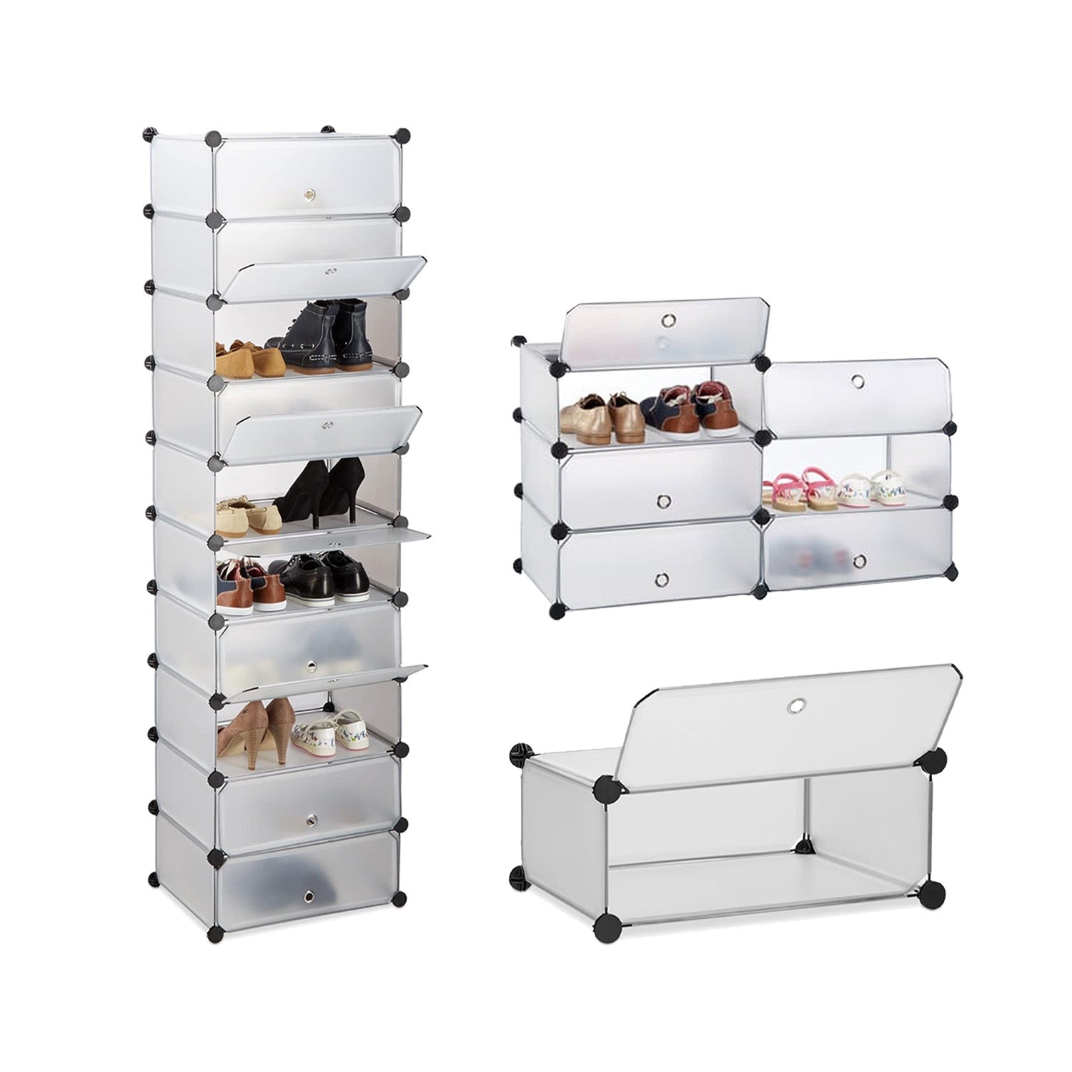 Vielseitiger Schuhschrank mit 10 verstellbaren Ebenen, 40x17x10cm, für Zuhause und Büro