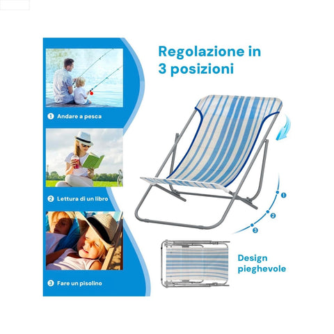 Liegestuhl mit 3-facher Verstellung zum Angeln, Lesen und Nickerchen, platzsparendes Klappdesign für einfachen Transport