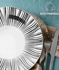 Avilia-Set mit 18 modernen Esstellern aus weißem Porzellan im Union-Stil, EAN-8056897153024
