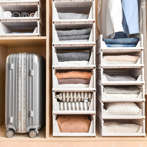 Avilia Set mit 3 stapelbaren und zusammenklappbaren Mehrzweck-Aufbewahrungsboxen mit Schubladen EAN 8056819050172