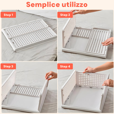 Avilia Set mit 3 stapelbaren und zusammenklappbaren Mehrzweck-Aufbewahrungsboxen mit Schubladen EAN 8056819050172