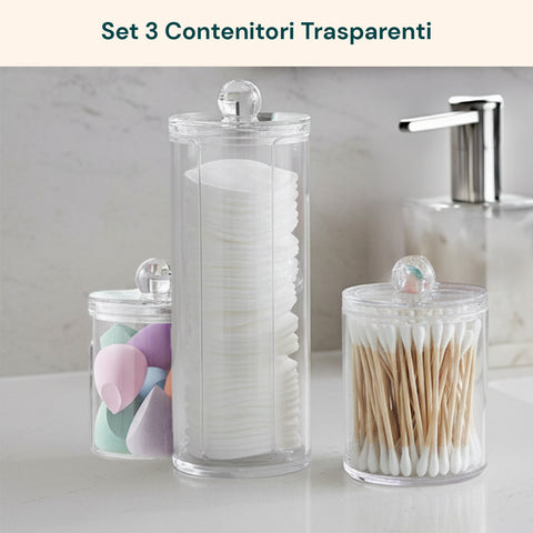 Transparente Badorganizer - 3-teiliges Set mit vielseitig verwendbarem PP-Deckel