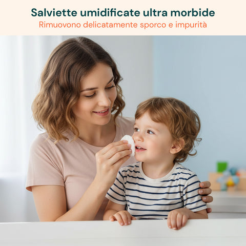 Babytücher mit Talkum - 216 /1 296 Stück mit Dermolenitiva-Creme