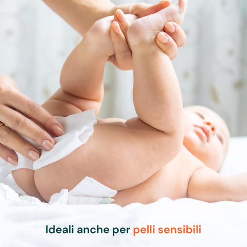 Babytücher mit Talkum - 216 /1 296 Stück mit Dermolenitiva-Creme