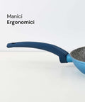 Avilia Gaia Antihaftpfannen aus blauem Aluminium mit induktionsgeeignetem Boden, 3-teiliges Set mit ergonomischem Griff, EAN 8056819042856