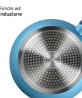 Avilia Gaia Antihaftpfannen aus blauem Aluminium mit induktionsgeeignetem Boden, 3-teiliges Set mit ergonomischem Griff, EAN 8056819042856