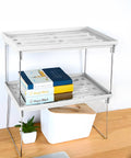 Avilia Set mit 3 zusammenklappbaren Regalen, platzsparend, vielseitig einsetzbar, kompaktes und faltbares Design, Weiß, EAN 8056819050189