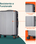 3-teiliges Trolley-Set mit Teleskopgriff und Rollen, 56/66/76 cm, Silber