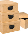 Organizer-Boxen in Beige mit Jute-Optik und Griffen, 4-teiliges Set in 4 Größen EAN-3560231537739