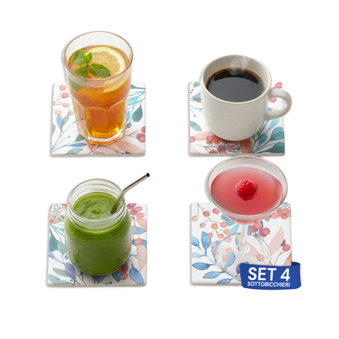 Blumenförmige Keramik-Untersetzer – 4er-Set für heiße und kalte Getränke