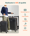 3-teiliges ABS-Kofferset – Trolleys 55/66/76 cm und Beauty Case