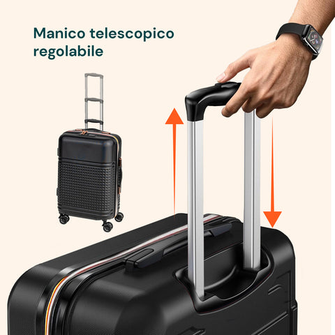 3-teiliges ABS-Kofferset – Trolleys 55/66/76 cm und Beauty Case