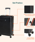3-teiliges ABS-Kofferset – Trolleys 55/66/76 cm und Beauty Case
