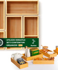 Avilia Set aus 5 modularen Bambus-Organizer-Behältern, platzsparend und vielseitig für Haushalt und Küche, EAN 8056819050134