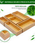 Avilia Set aus 5 modularen Bambus-Organizer-Behältern, platzsparend und vielseitig für Haushalt und Küche, EAN 8056819050134