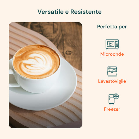 Avilia Set 6 Kaffeetassen aus Porzellan 80 ml mit Untertassen und erhabenem Blumendekor EAN 8056897157367