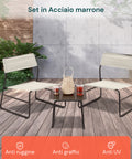 Cannes-Lounge-Set mit Glastisch und 2 Sesseln