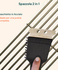 Grillbürste zur Reinigung des Grillrosts mit Stahlborsten und -schaber sowie ergonomischem, rutschfestem PP-Griff EAN 8023755068837