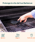 Grillbürste zur Reinigung des Grillrosts mit Stahlborsten und -schaber sowie ergonomischem, rutschfestem PP-Griff EAN 8023755068837