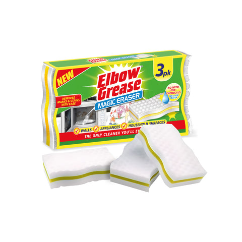 3er-Set Magic Eraser Mehrzweckschwämme für die Tiefenreinigung von Küche, Backöfen, Bad, Herdplatten sowie harten oder empfindlichen Oberflächen EAN- 5053249244068