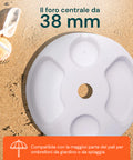 Sonnenschirmtisch mit zentraler Öffnung von 38 mm, kompatibel mit den meisten Sonnenschirmstangen für Garten und Strand